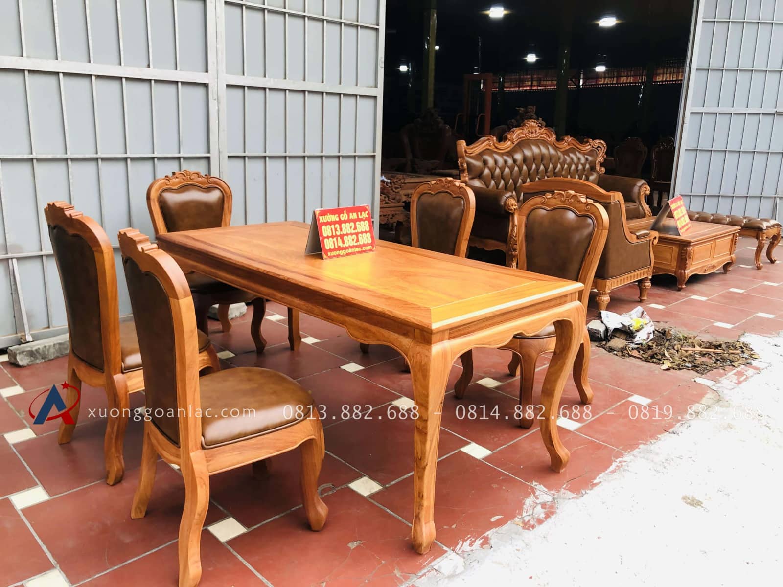 Bộ bàn ăn louis 5 ghế gõ đỏ bọc đệm da bò nhập khẩu Italia (Anh Hải, Ninh Bình) 6 Bộ bàn ăn louis 5 ghế gõ đỏ bọc đệm da bò nhập khẩu Italia (Anh Hải, Ninh Bình) - Ảnh 6