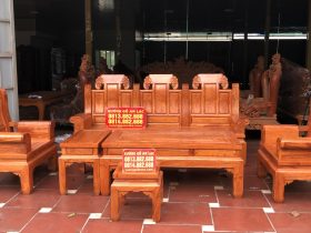 Bộ Âu Á chương voi trơn 6 món gỗ hương đá