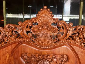 bàn ghế hoàng gia nguyên khối gỗ hương đá