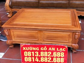 Bộ sofa tân cổ điển Hoàng Gia bọc đệm da bò nhập khẩu Italia (anh Hải, Ninh Bình) 22 bàn ghế sofa gỗ gõ đỏ cao cấp