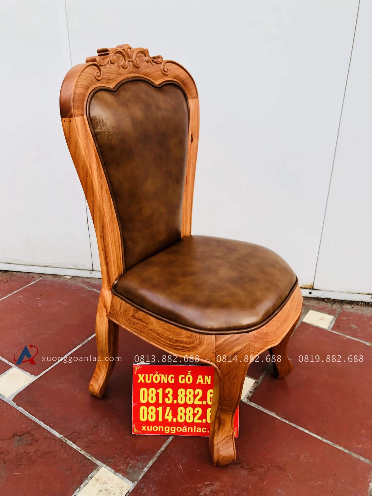 Ghế Louis bọc đệm da bò nhập khẩu Italia 6 ghế ăn sang trọng