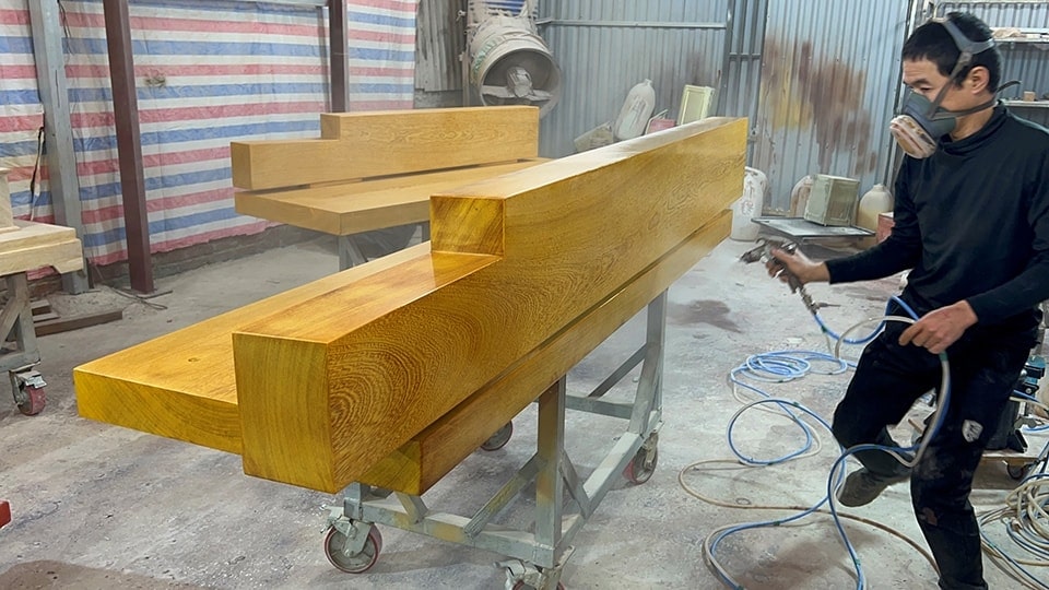 Sofa gỗ phòng khách gỗ gõ đỏ