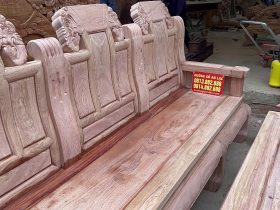 bộ bàn ghế âu á chương voi như ý gỗ hương đá 6 món cao cấp
