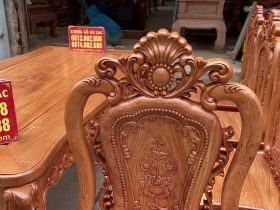 Bộ bàn ăn hoàng gia louis 8 ghế hồng hạt gỗ hương đá cao cấp (Bác Hòa, Lâm Đồng) 27 Bo ban an louis 8 ghe hong hat go huong da cao cap 14
