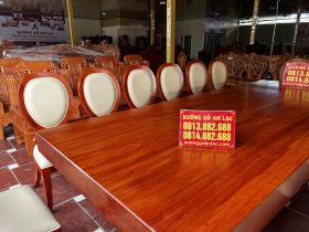 Bộ bàn ăn nguyên khối siêu khủng và 16 ghế ăn giọt lệ (Anh Quảng, Thái Bình) 26 Bo ban an nguyen khoi sieu khung va 16 ghe an giot le 6