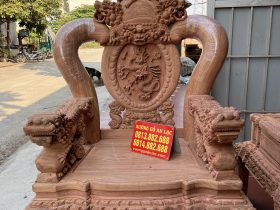 bàn ghế minh nghê 3 đầu bảo đỉnh gỗ hương đá tự nhiên cao cấp