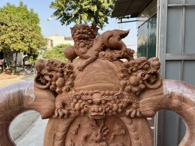 bộ minh quốc nghê đỉnh phượng hóa gỗ hương đá cao cấp