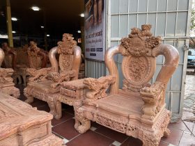bộ bàn ghế phòng khách siêu vip gỗ hương đá tự nhiên cao cấp