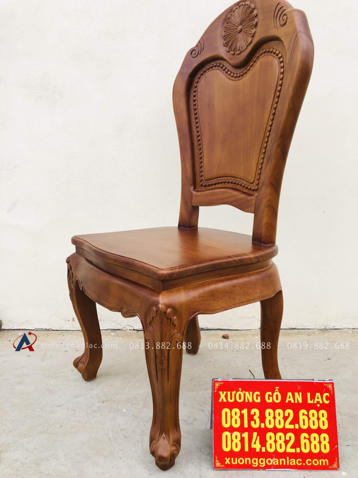 Mẫu ghế hoa cúc hàng hot 2 ghế ăn lưng cao không tay