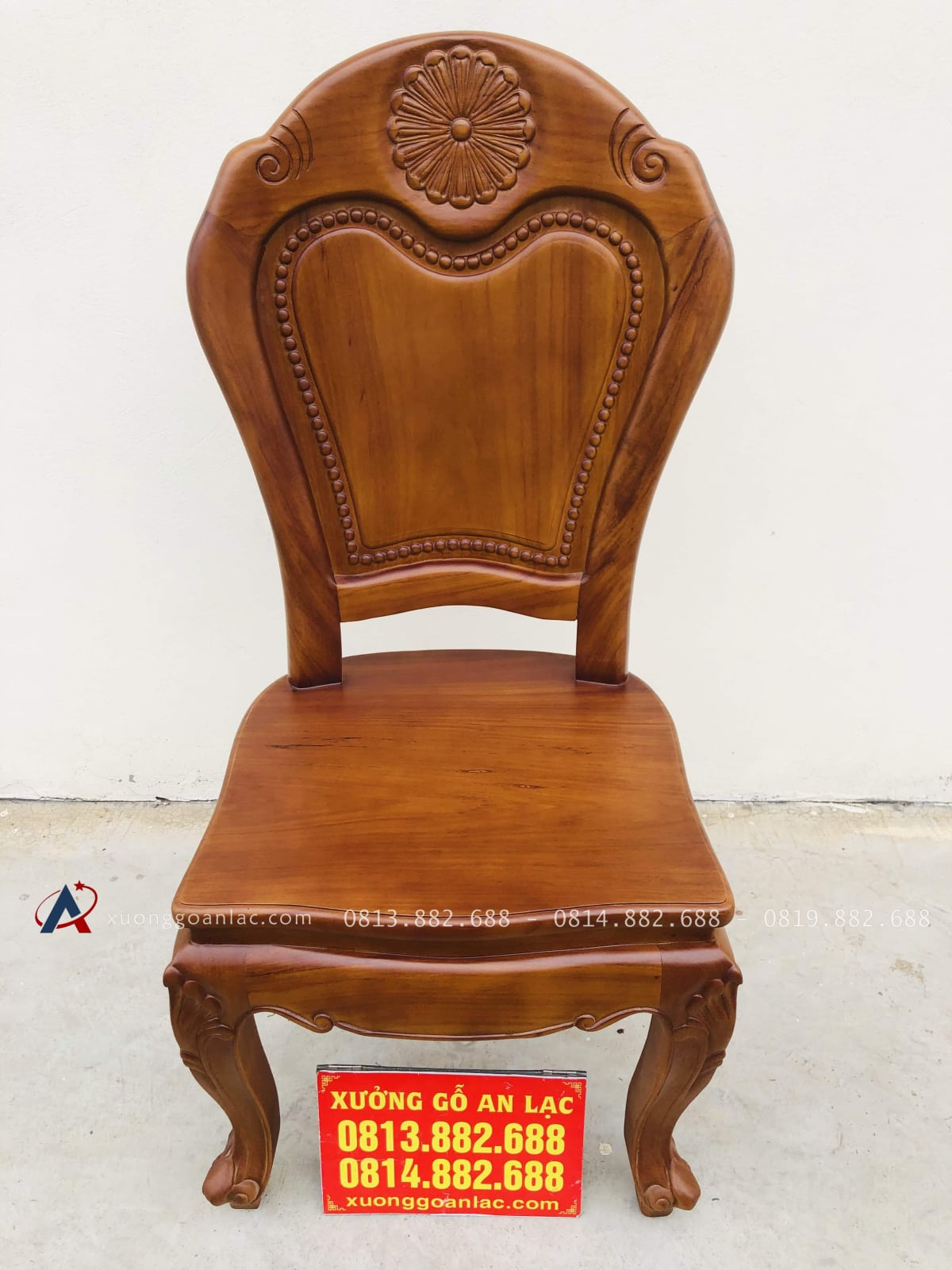 Mẫu ghế hoa cúc hàng hot 6 ghế hoa cúc gỗ gõ