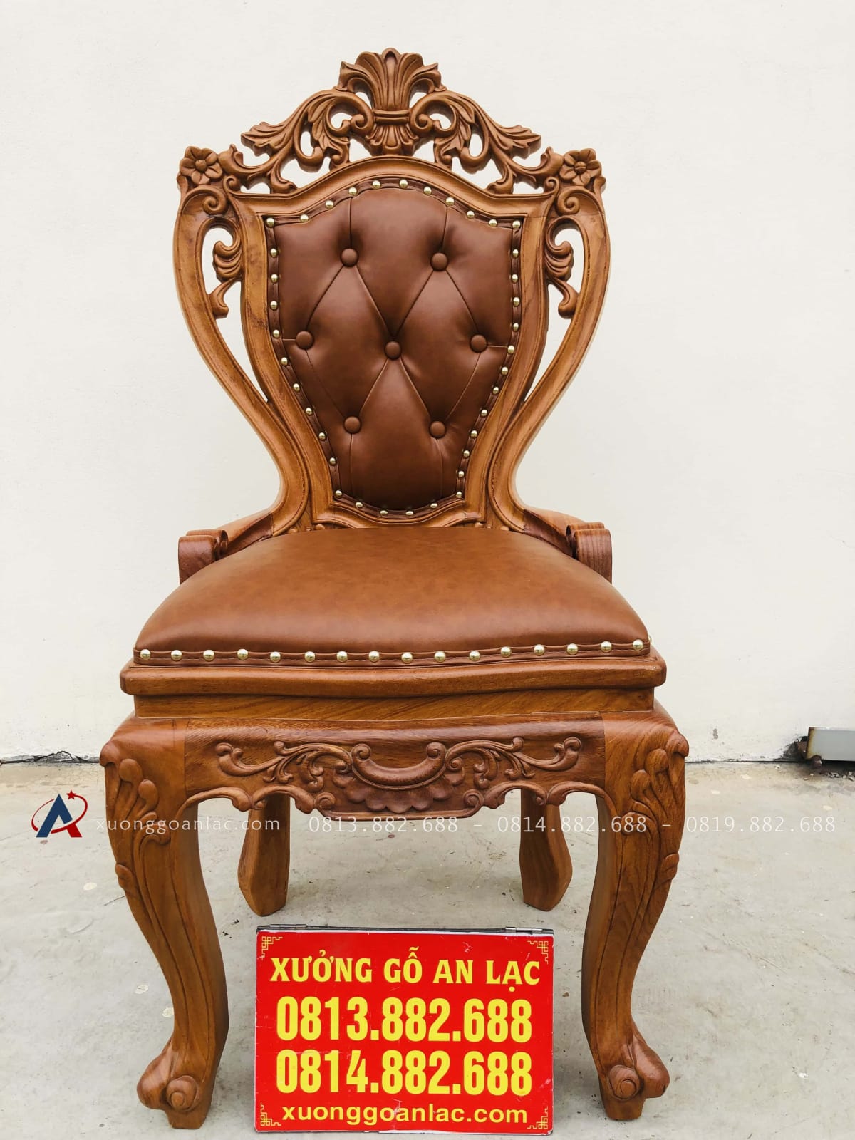 Ghế louis có tay bọc đệm gỗ gõ đỏ 42 Mẫu ghế ăn louis có tay bọc đệm gỗ gõ đỏ