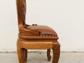 Ghế louis có tay bọc đệm gỗ gõ đỏ 24 ghế ăn có tay