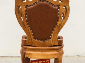 Ghế louis có tay bọc đệm gỗ gõ đỏ 27 mặt lưng ghế louis