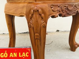 Ghế louis có tay bọc đệm gỗ gõ đỏ 41 Ghế ăn louis bọc đệm gỗ gõ đỏ