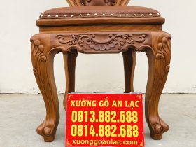 Ghế louis có tay bọc đệm gỗ gõ đỏ 32 Ghe an mau louis co tay boc dem go go do 5