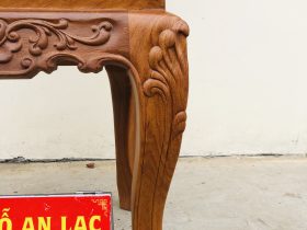 Ghế louis có tay bọc đệm gỗ gõ đỏ 36 ghế louis chân cong