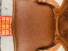 Ghế louis có tay bọc đệm gỗ gõ đỏ 37 ghế louis bọc đệm