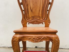 Mẫu ghế Louis không tay 42 Ghế ăn mẫu louis hoa lá tây gỗ gõ đỏ