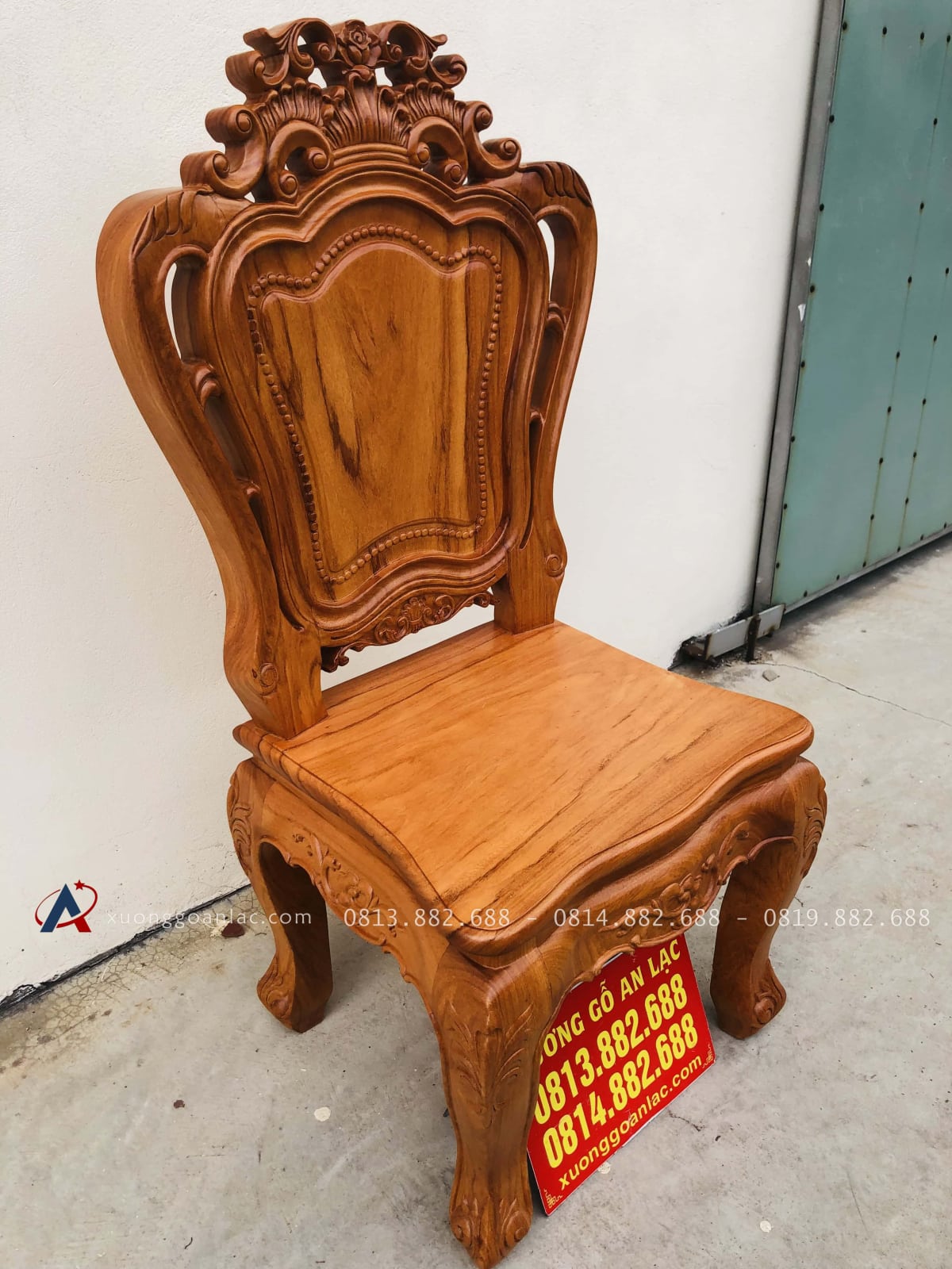 Mẫu ghế Louis không tay 4 ghế louis gỗ gõ đỏ cao cấp
