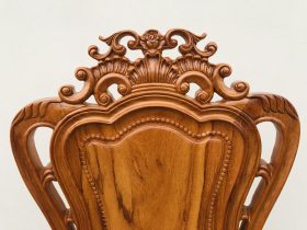 Mẫu ghế Louis không tay 45 Chương ghế đục hoa hồng hoa cuốn lá tây