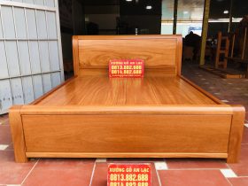 Giường ngủ 1m8x2m mẫu trơn gỗ gõ đỏ