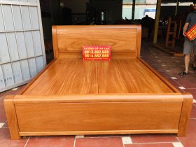 Giường 2m x 2m2 trơn hoàn thiện màu gõ sáng 15 Giuong ngu 1m8x2m mau tron go go do 6