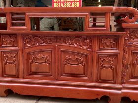 Kệ tivi sừng trâu 2m4 gỗ hương đá của (Chị Hằng, Hưng Yên) 13 kệ tivi gỗ hương đá mẫu kệ sựng trâu cao cấp