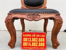 ghế ăn gỗ hương đá bọc đệm da cao cấp