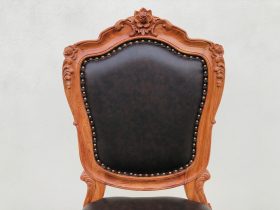 ghế ăn gỗ hương đá bọc đệm da cao cấp