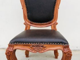 Ghế ăn bọc da gỗ hương đá siêu vip