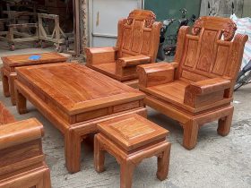 Bộ bàn ghế âu á gõ hương đá tự nhiên cao cấp