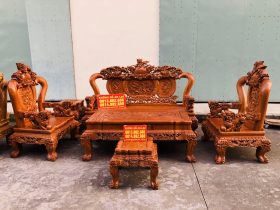 Bộ minh quốc voi hương đá 6 món cột 12 chân 14