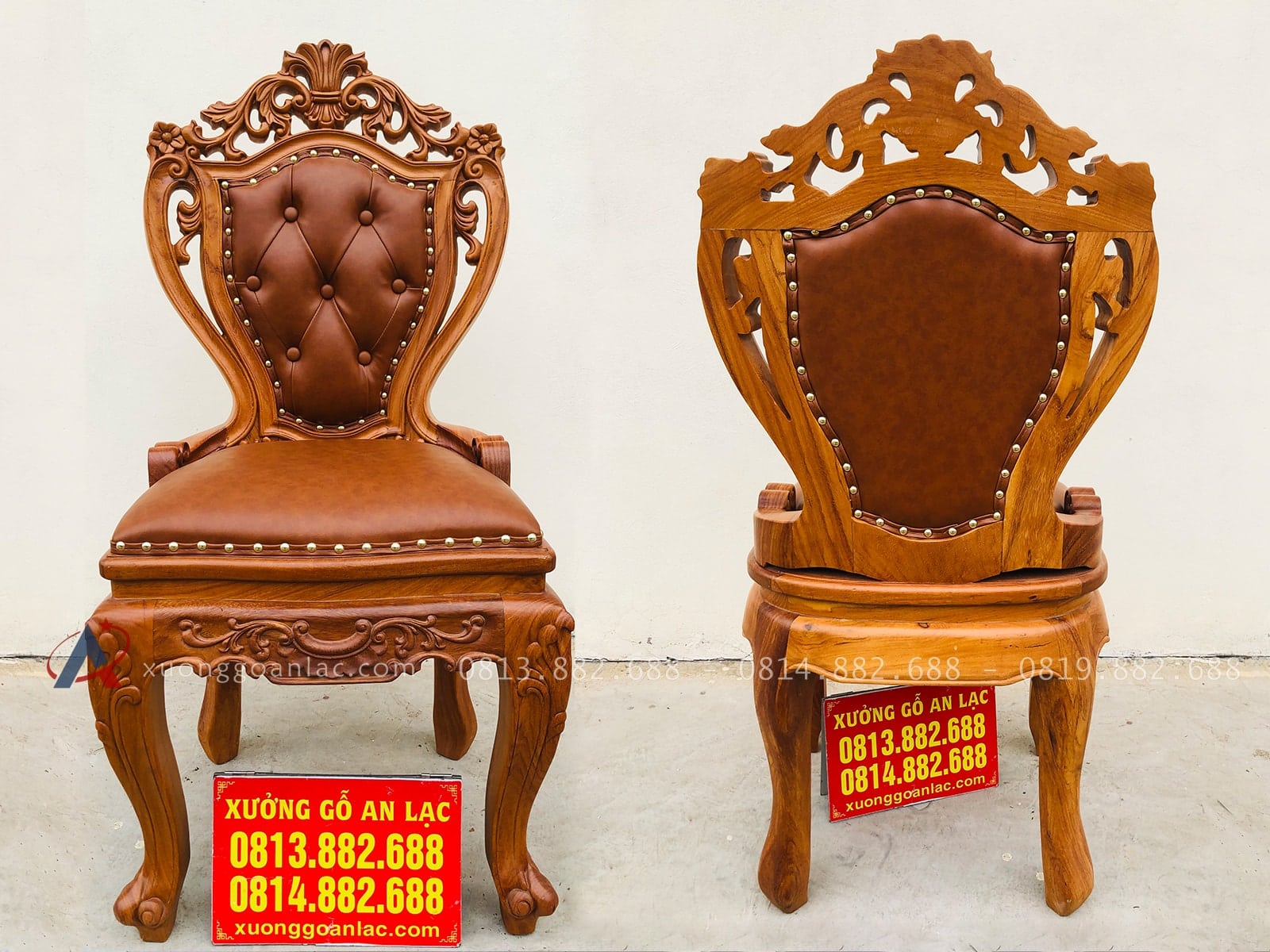 Ghế louis có tay bọc đệm gỗ gõ đỏ 1 ghế louis bọc đệm