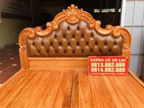 Giường ba khúc lan tây bọc da gõ đỏ 180x200cm 15 giuong ngu go go do 1m8x2m dau giuong boc dem da bo nhap khau Italia 4