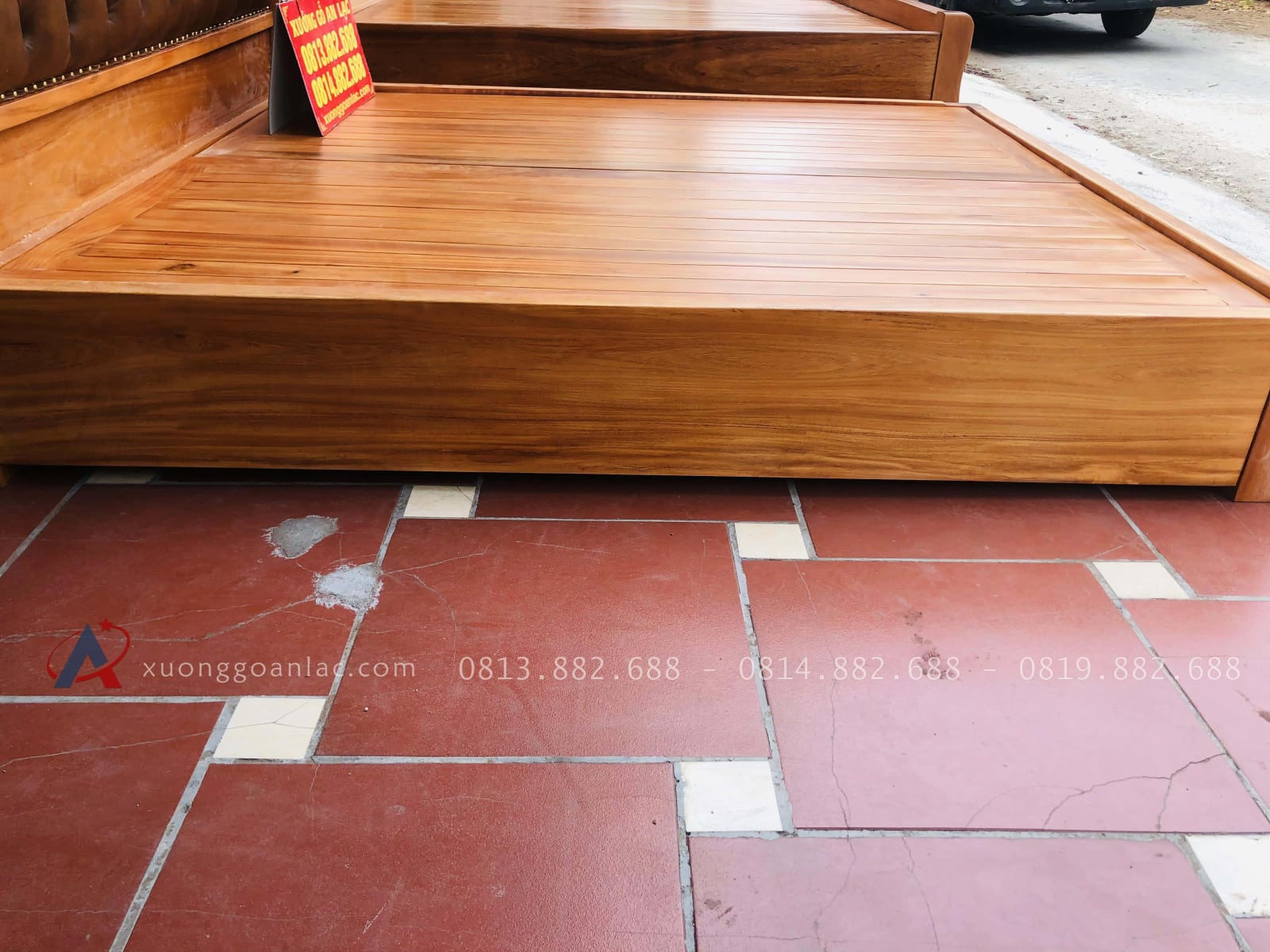 Giường ba khúc lan tây bọc da gõ đỏ 180x200cm 6 giường ngủ gỗ gõ đỏ tự nhiên cao cấp