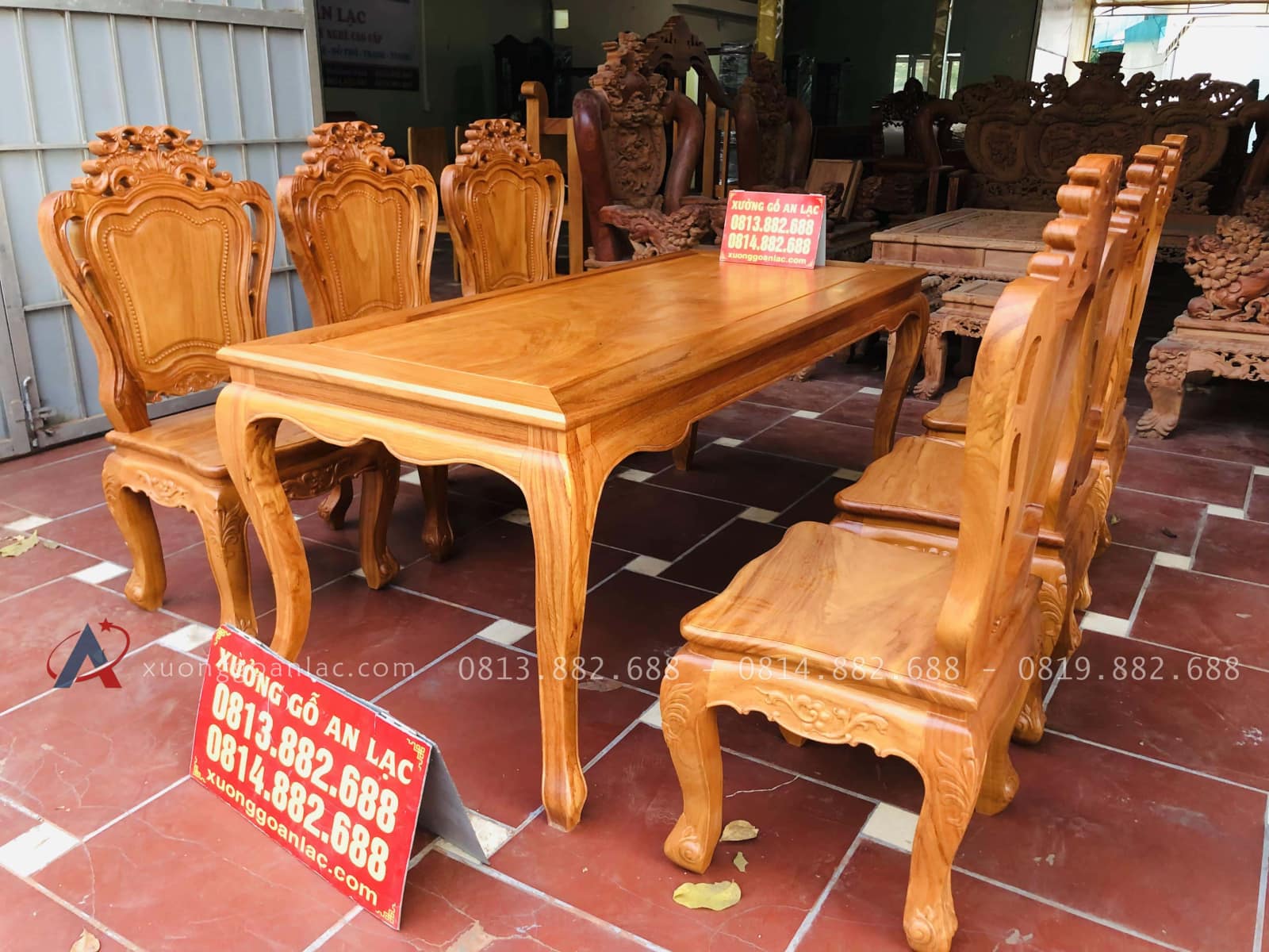 Bộ bàn ăn 6 ghế louis hoa lá tây không tay gỗ gõ đỏ (Anh Hoàng, Thái Nguyên) 6 Bộ bàn ăn 6 ghế louis hoa lá tây không tay gỗ gõ đỏ (Anh Hoàng, Thái Nguyên) - Ảnh 6