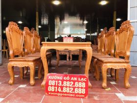 Bộ bàn ăn 6 ghế louis hoa lá tây không tay gỗ gõ đỏ (Anh Hoàng, Thái Nguyên) 21 2022 11 16 16 16 IMG 1441