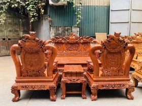 bộ bàn ghế minh quốc nghê gỗ hương đá cao cấp