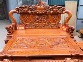 bàn ghế minh quốc nghê gỗ hương đá 6 món sang trọng