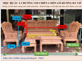 KÍCH THƯỚC MỘC BỘ ÂU Á CHƯƠNG VOI CHIẾN 6 MÓN GỖ HƯƠNG ĐÁ VIP