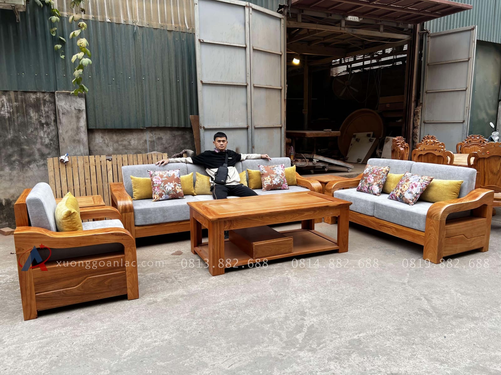 Sofa cổ điển gỗ gõ đỏ mẫu AL01 (độc quyền) 1 Mẫu sof