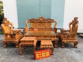 Bộ minh quốc nghê 6 món cột 12 chân 14 gỗ gõ đỏ cao cấp (anh Thụ, Hà Nam)