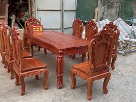 Bộ bàn ăn gỗ hương đá mẫu louis hoàng gia 8 ghế (Bác Bình, Quảng Nam) 19 Bo ban an go huong mau louis hoang gia 8 ghe 11
