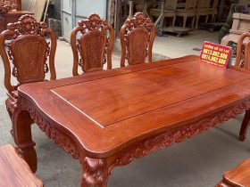 Bộ bàn ăn gỗ hương đá mẫu louis hoàng gia 8 ghế (Bác Bình, Quảng Nam) 22 Bo ban an go huong mau louis hoang gia 8 ghe 13
