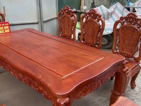 Bộ bàn ăn gỗ hương đá mẫu louis hoàng gia 8 ghế (Bác Bình, Quảng Nam) 23 Bo ban an go huong mau louis hoang gia 8 ghe 14
