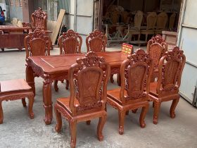 Bộ bàn ăn gỗ hương đá mẫu louis hoàng gia 8 ghế (Bác Bình, Quảng Nam) 24 Bo ban an go huong mau louis hoang gia 8 ghe 15