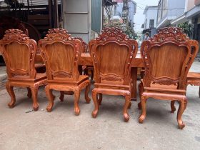 Bộ bàn ăn nguyên khối 10 ghế louis gỗ hương đá (Anh Bình, Đông Anh) 17 Bo ban an nguyen khoi 10 ghe louis go huong da anh Binh Dong Anh 14