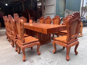 Bộ bàn ăn nguyên khối 10 ghế louis gỗ hương đá (Anh Bình, Đông Anh) 16 Bo ban an nguyen khoi 10 ghe louis go huong da anh Binh Dong Anh 15
