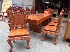 Bộ bàn ăn nguyên khối 10 ghế louis gỗ hương đá (Anh Bình, Đông Anh) 28 Bo ban an nguyen khoi 10 ghe louis go huong da anh Binh Dong Anh 4