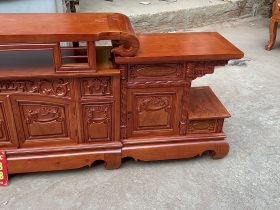 Kệ tivi sừng trâu gỗ hương đá 2m4 mẫu đục hoa lá tây (Bác Bình, Quảng Nam) 13 Ke tivi sung trau go huong da 2m4 mau duc hoa la tay 3
